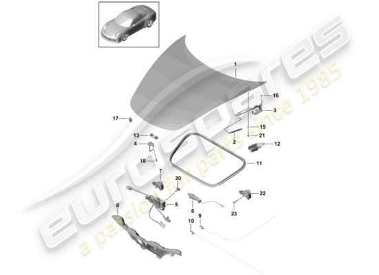 a part diagram from the Porsche 991R/GT3/RS parts catalogue