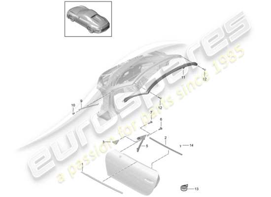 a part diagram from the Porsche 991R/GT3/RS parts catalogue