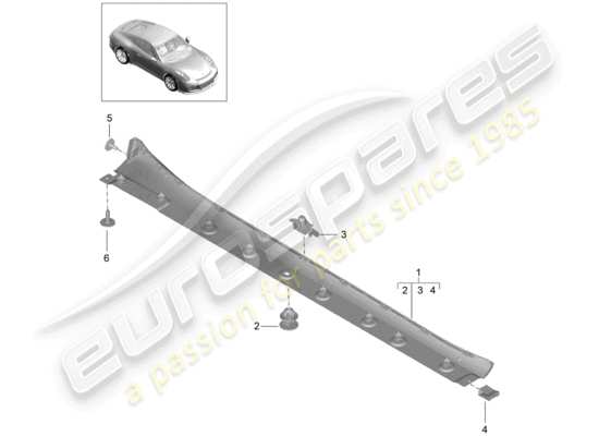 a part diagram from the Porsche 991R/GT3/RS parts catalogue