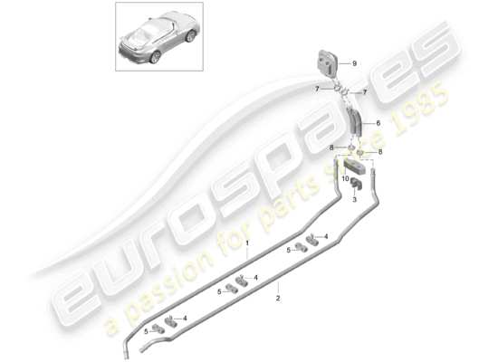 a part diagram from the Porsche 991R/GT3/RS parts catalogue