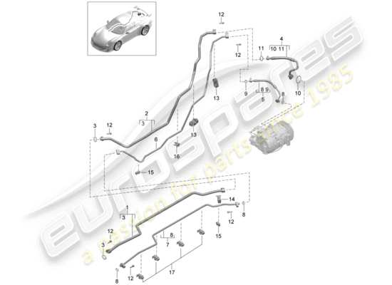 a part diagram from the Porsche 991R/GT3/RS parts catalogue