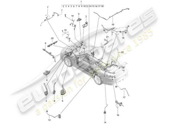 a part diagram from the Porsche 991R/GT3/RS parts catalogue