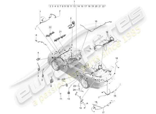 a part diagram from the Porsche 991R/GT3/RS parts catalogue