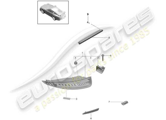 a part diagram from the Porsche 991R/GT3/RS (2016) parts catalogue