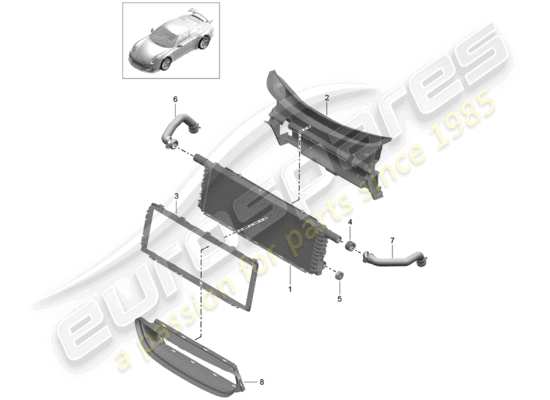 a part diagram from the Porsche 991R/GT3/RS parts catalogue