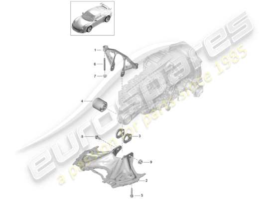 a part diagram from the Porsche 991R/GT3/RS parts catalogue