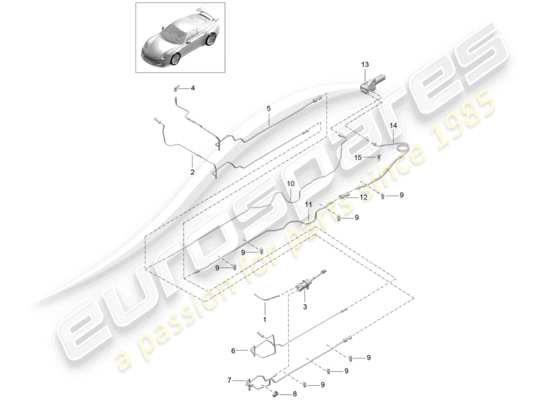 a part diagram from the Porsche 991R/GT3/RS parts catalogue