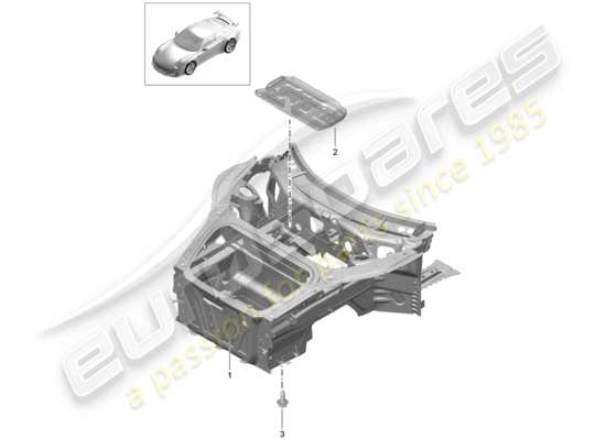 a part diagram from the Porsche 991R/GT3/RS parts catalogue