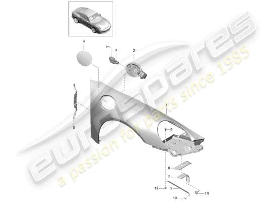 a part diagram from the Porsche 991R/GT3/RS parts catalogue