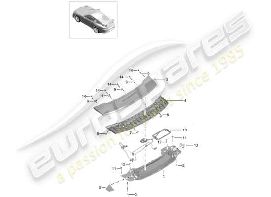 a part diagram from the Porsche 991R/GT3/RS (2017) parts catalogue