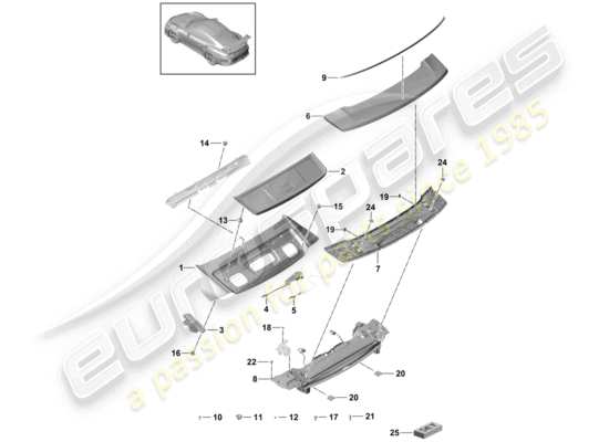 a part diagram from the Porsche 991R/GT3/RS parts catalogue