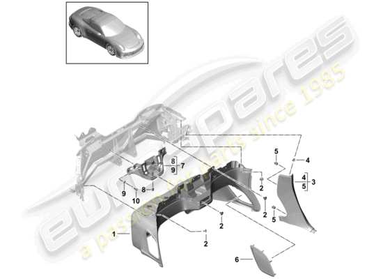 a part diagram from the Porsche 991R/GT3/RS parts catalogue