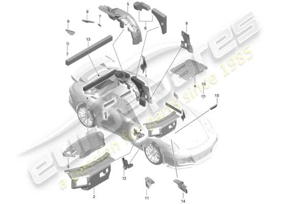 a part diagram from the Porsche 991R/GT3/RS (2017) parts catalogue