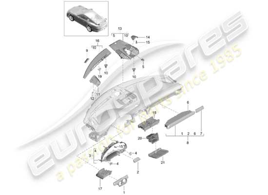 a part diagram from the Porsche 991R/GT3/RS parts catalogue