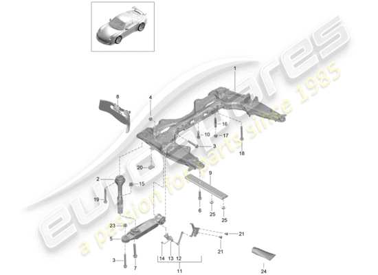 a part diagram from the Porsche 991R/GT3/RS parts catalogue