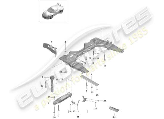 a part diagram from the Porsche 991R/GT3/RS (2018) parts catalogue