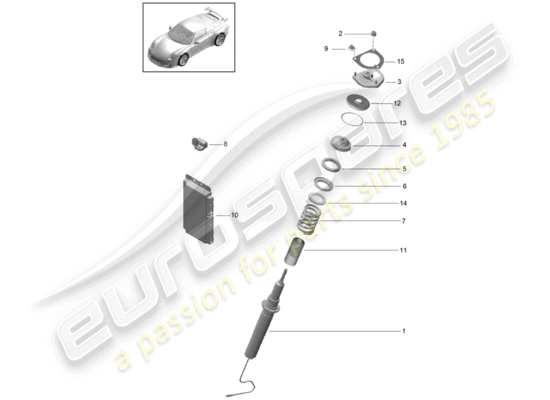 a part diagram from the Porsche 991R/GT3/RS (2018) parts catalogue