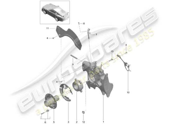 a part diagram from the Porsche 991R/GT3/RS parts catalogue