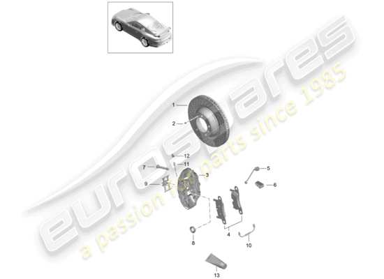 a part diagram from the Porsche 991R/GT3/RS (2018) parts catalogue