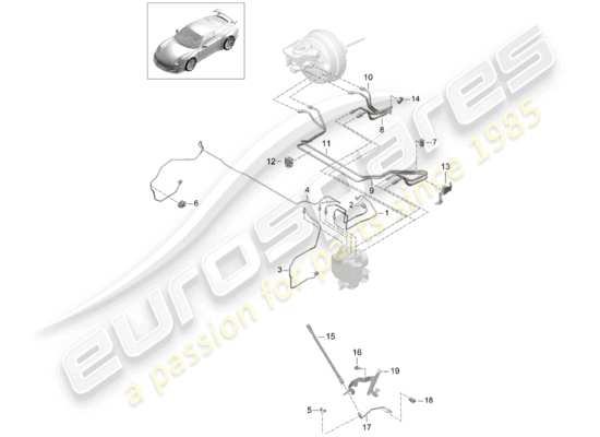 a part diagram from the Porsche 991R/GT3/RS parts catalogue