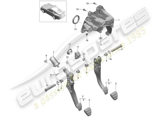 a part diagram from the Porsche 991R/GT3/RS parts catalogue