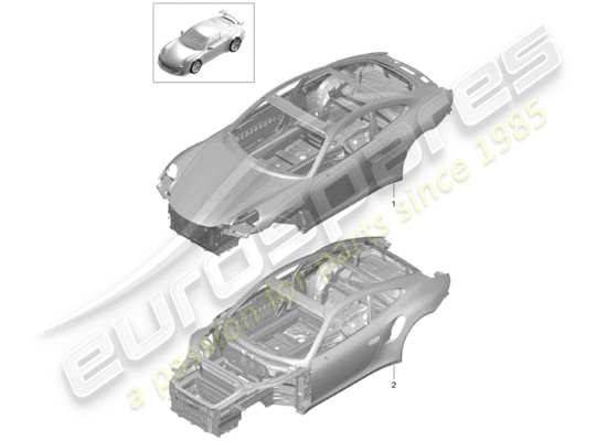 a part diagram from the Porsche 991R/GT3/RS parts catalogue