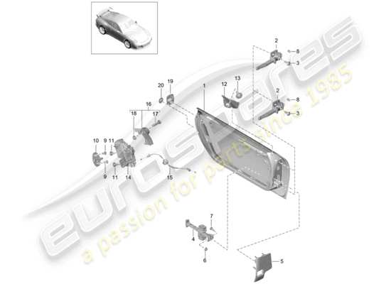 a part diagram from the Porsche 991R/GT3/RS parts catalogue