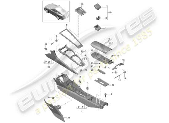 a part diagram from the Porsche 991R/GT3/RS parts catalogue