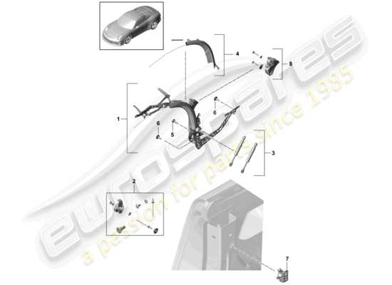 a part diagram from the Porsche 991R/GT3/RS parts catalogue