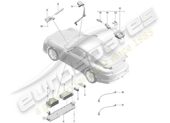 a part diagram from the Porsche 991R/GT3/RS parts catalogue