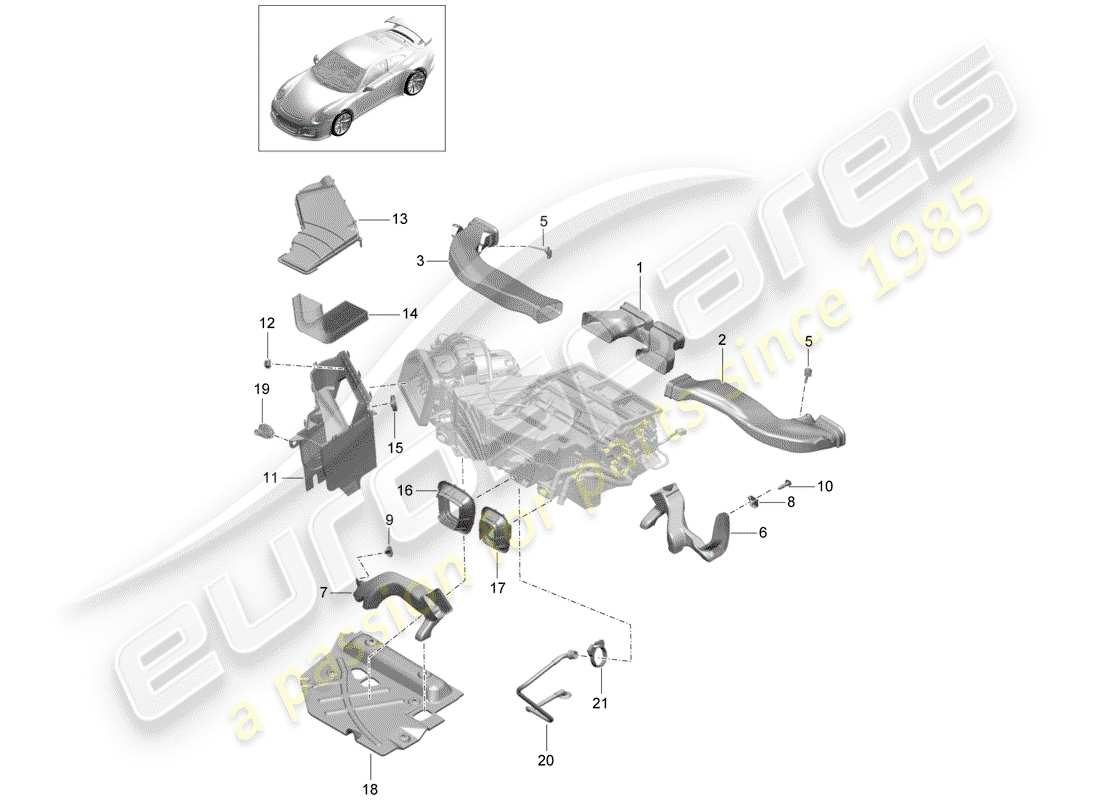 Porsche 991R/GT3/RS (2019) AIR DUCT Part Diagram