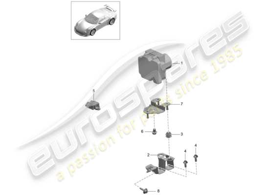 a part diagram from the Porsche 991R/GT3/RS parts catalogue