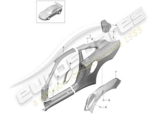 a part diagram from the Porsche 991R/GT3/RS parts catalogue