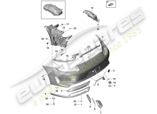 a part diagram from the Porsche 991R/GT3/RS parts catalogue