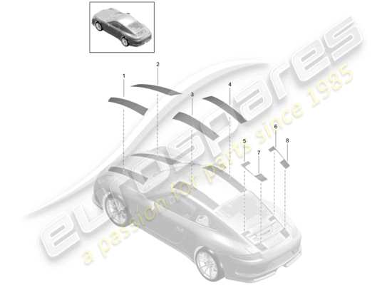 a part diagram from the Porsche 991R/GT3/RS (2019) parts catalogue