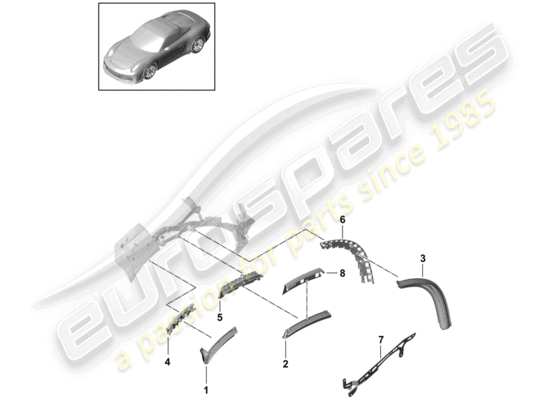 a part diagram from the Porsche 991R/GT3/RS parts catalogue