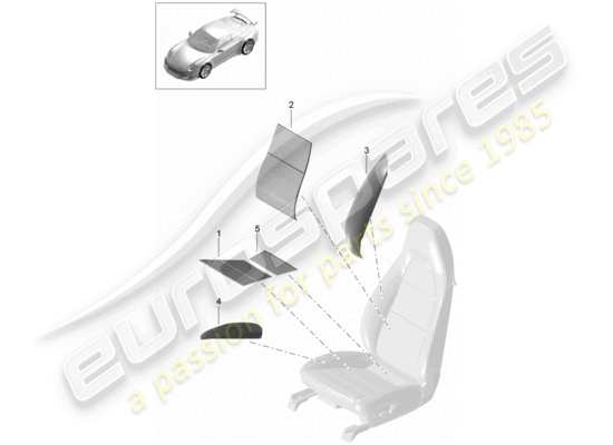 a part diagram from the Porsche 991R/GT3/RS parts catalogue