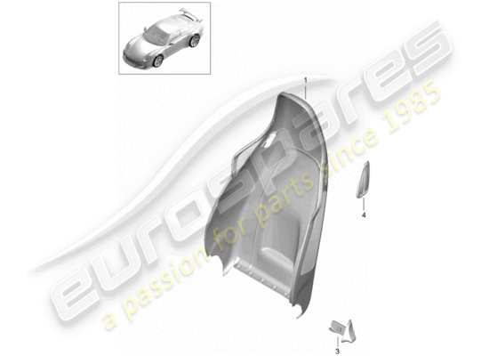 a part diagram from the Porsche 991R/GT3/RS parts catalogue