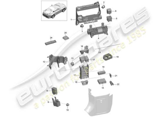 a part diagram from the Porsche 991R/GT3/RS parts catalogue