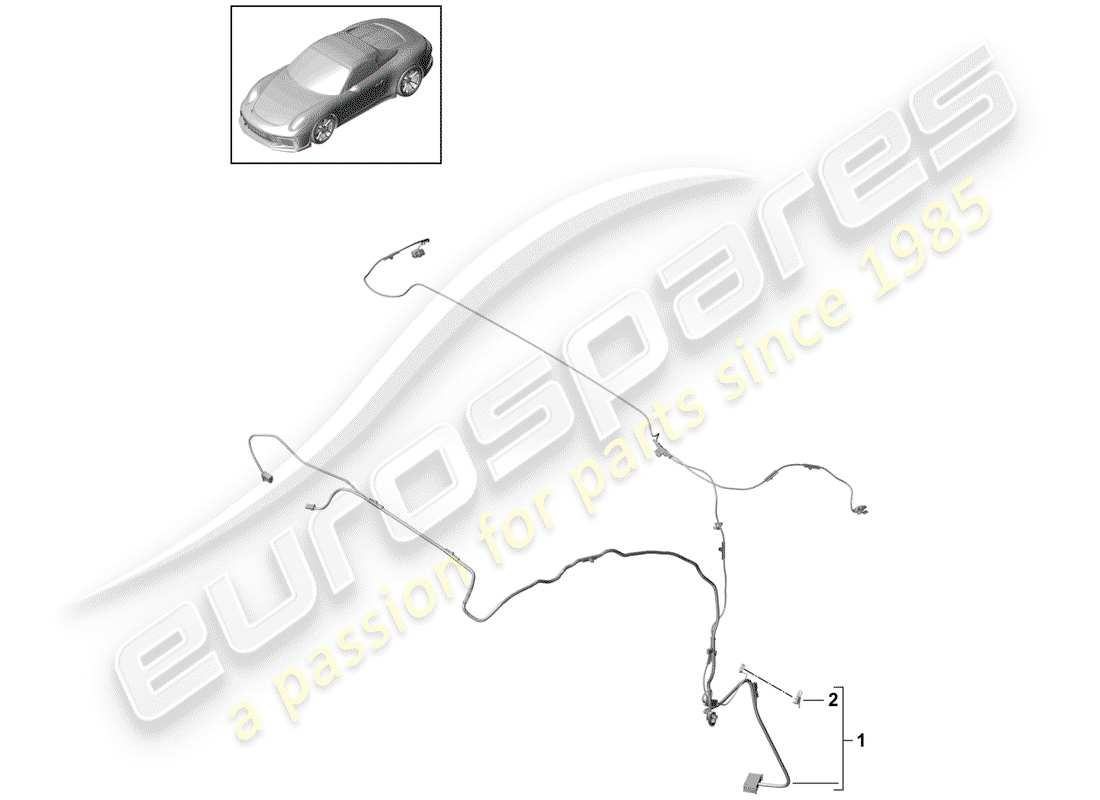 Porsche 991R/GT3/RS (2020) HARNESS FOR CONVERTIBLE Part Diagram