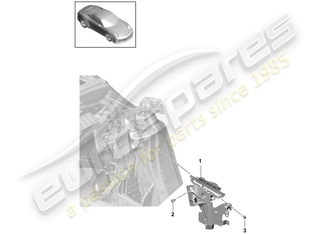 Porsche 991R/GT3/RS (2020) flap Part Diagram