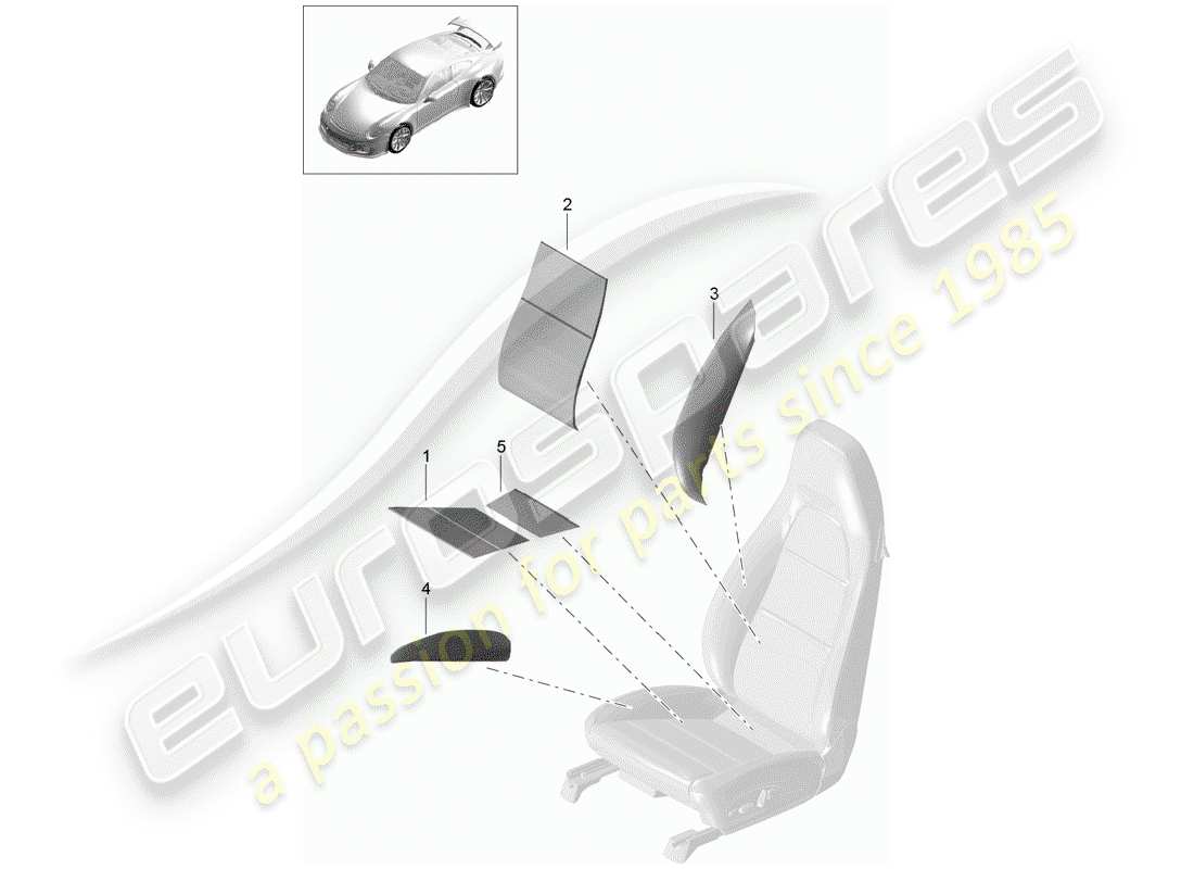 Porsche 991R/GT3/RS (2020) heater element Part Diagram