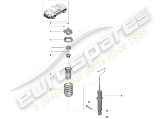 a part diagram from the Porsche 991R/GT3/RS parts catalogue