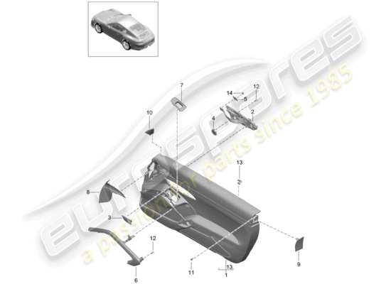 a part diagram from the Porsche 991R/GT3/RS parts catalogue