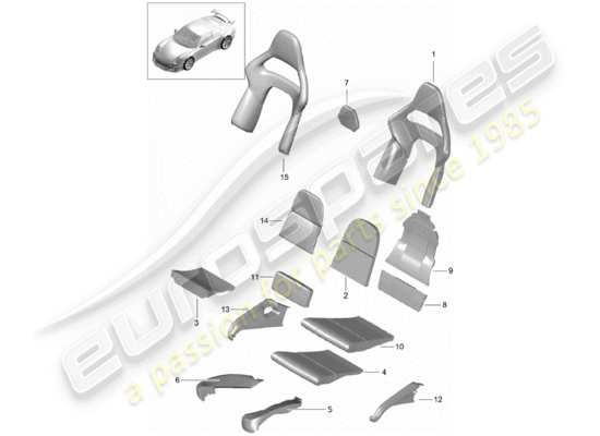 a part diagram from the Porsche 991R/GT3/RS parts catalogue