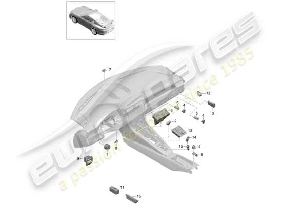 a part diagram from the Porsche 991R/GT3/RS parts catalogue