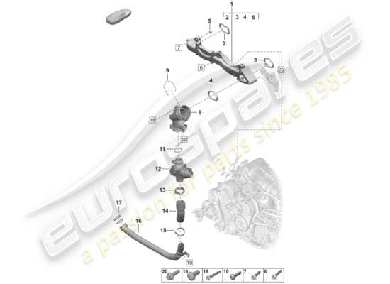 a part diagram from the Porsche 992 (2019) parts catalogue