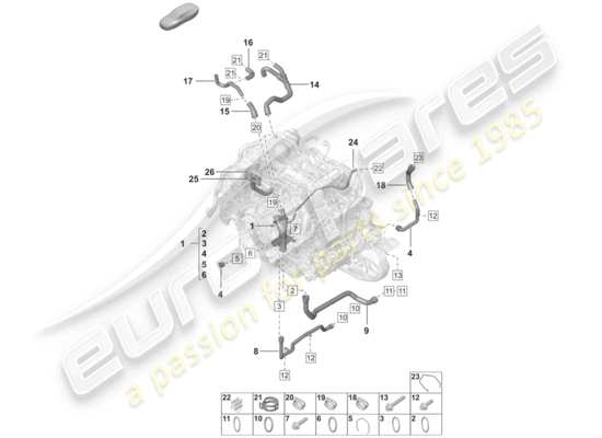 a part diagram from the Porsche 992 parts catalogue