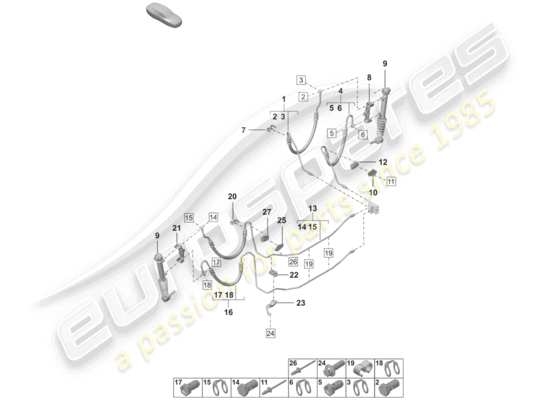 a part diagram from the Porsche 992 (2019) parts catalogue