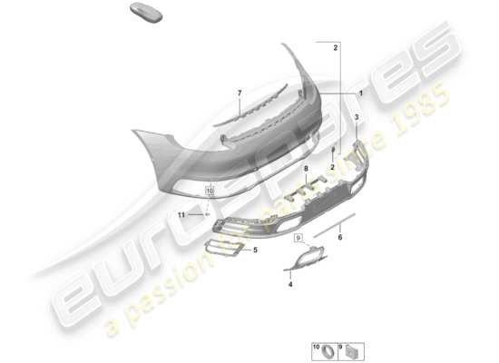 a part diagram from the Porsche 992 parts catalogue